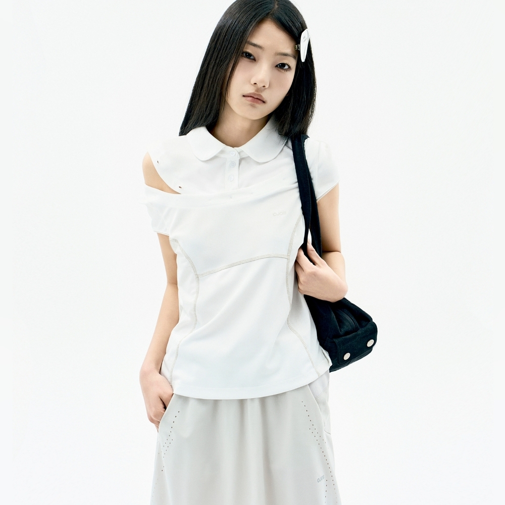Ojos Detacheable Collar Top White